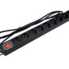 Listwa zasilająca rack 19 cali PDU gniazdo 9 x CEE 7/3 schuko wtyk CEE 7/7 z wyłącznikiem