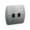 AKORD Gniazdo telefoniczne podwójne RJ11 aluminiowy metalik ATF2/26 KONTAKT SIMON