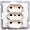 Sonata Gniazdo Potrójne B/U 2,5A Euro Ecru Gp-3R/M/27