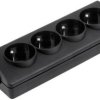 Gniazdo przedĹuĹźacza x 4 z uziemieniem czarne GN-40-2