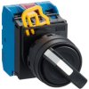 Toggle switch, unlit, latching, 1 Form A (N/O), waistband round, black, front ring black, 2 x 90°, mounting Ø 22 mm, YW1S-2E10