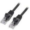 Patch cord U/UTP, Cat 6, RJ45 wtyk z obu stron, linka, CCA, 1m PP6U-1M/BK