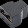 BS71225-8 RJ45 coupler, Western jack 8/8 > 2x jack