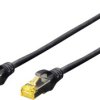 Kabel krosowy DIGITUS Professional CAT 6A S-FTP, LSZH, AWG 26/7, skrętka, 0,25 m długości, czarny