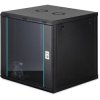 Wall enclosure, 19", 12 U, (H x W x D) 607 x 600 x 600 mm, IP20, sheet steel, black, DN-37111