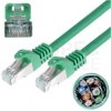 Patchcord S/FTP kat.6A PiMF kabel sieciowy LAN 2x RJ45 linka bezhalogenowy LSOH zielony 0,5m NEKU