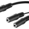 Kabel adaptera audio typu Y 3,5 mm, 1 x wtyk 2 x gniazdo mono - Długość kabla 0.2 m