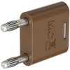 Stäubli 644010-27 KS2-4N-19 connector, brown, Ø 4 mm pin, insulated, brass