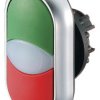 Przycisk, Ø 29.7mm, IP67, kolor: Zielony, czerwony, Eaton, M22