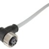 Sensor actuator cable, 7/8"-cable socket, angled to open end, 4 pole + PE, 3 m, PVC, gray, 21349900597030