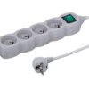 Przedłużacz 4-Gniazdowy, 3M Szary, Z Uziemieniem, Z Wyłącznikiem Owy 24383