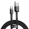 Kabel USB-A do USB-C 3A 0.5m szaro-czarny Baseus Cafule CATKLF-AG1
