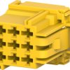 Socket, unequipped, 9 pole, straight, 3 rows, yellow, 8-968971-1