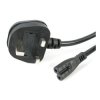 StarTech PXTNB2SUK1M 1m Laptop Power Cable UK BS-1363 to C7 Figure of 8