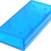 ABS device enclosure, (L x W x H) 140 x 66 x 28 mm, blue/transparent, IP54, 1593XTBU