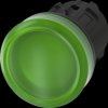 Light attachment, illuminable, waistband round, green, mounting Ø 22.3 mm, 3SU1001-6AA40-0AA0