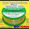 Cyna bezołowiowa 0,25mm/100g Sn99Cu0,7Ag0,3 Pb Free CYNEL 0,25mm