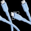 81240 Sync and charging cable, USB-C, silicone, 1.5 m, blue, set of 2