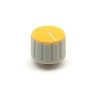 Gałka do potencjometru na oś 6mm - 18x13mm - szara, żółty znacznik - GS18
