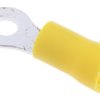 Zacisk oczkowy rozmiar przewodu 6mm² Ø , M4 izolowany średnica wew 4.3mm Żółty RS PRO