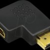 AH0008 HDMI adapter, A/M to A/F, 90° angled, flat, 4K/30 Hz, black