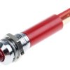 Lampka kontrolna do montażu panelowego 12V ac, czerwona 8mm LED Chrom Końcówka lutownicza RS PRO