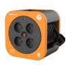 Przedłużacz bębnowy 4-gniazdowy H05VV-F 3G1,0 7,5m pomarańczowo-czarny / 24619