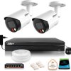Zestaw monitoringu IP Dahua 8mpx 4K 2 kamery IPC-HFW2849S-S-IL z dyskiem 1TB