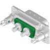 D-Sub plug, 2 pole, 2W2C, equipped, straight, solder pin, 302W2CPXX69E40X