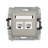 MINI Mechanizm gniazda komputerowego podwójnego 2xRJ45, kat. 5e, 8-stykowy taupe 60MGK-2