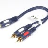 Rozgałęźnik JACK 3.5mm gniazdo - 2 wtyki RCA Łezka 24cm