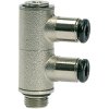 L multiple distributor, L 40.9 mm, 16 bar, brass, nickel-plated, for hose, 108803