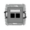 MINI Gniazdo multimedialne podwójne bez modułu (standard Keystone) szary mat 27MGM-2P KARLIK