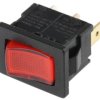 Przełącznik kołyskowy Wł.-wył. podświetlany 13 A SPST Czerwony Molveno