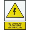 TZO 105X148S Znak ostrzegawczy, naklejka /N.D.U.E./ „NIE DOTYKAĆ! URZĄDZENIE ELEKTRYCZNE” /10szt/ (E04TZ-01011130100)