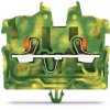 2 wire mini through terminal, push-in connection, 0.14-1.5 mm², 2 pole, 13.5 A, 6 kV, yellow/green, 2250-317