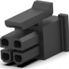Socket housing, 4 pole, pitch 3 mm, straight, black, 2204748-2