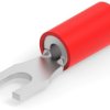 Insulated forked cable lug, 0.3-1.42 mm², AWG 22 to 16, 3.1 mm, M2.5, red, 130521