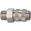 Quick-release coupling, L 38 mm, 35 bar, brass, nickel-plated, for hose, 107160