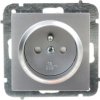 Sentia Gniazdo pojedyncze z/u 16A z przesłonami srebrny połysk 1434-56