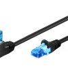 Kabel Patchcord Cat 6a U/UTP (1x90°) RJ45/RJ45 0.25m czarny
