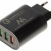 Ładowarka sieciowa 3xUSB QC3.0 MCE-479B