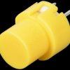 Push button, switching voltage: 100 V, round, yellow