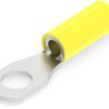 Insulated ring cable lug, 2.62-5.54 mm², AWG 12 to 10, 6.35 mm, M6, yellow, 55678-1