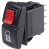 Przełącznik kołyskowy Wł.-(wł.) podświetlany 15 A DPST Czerwony IP66 Zablokowanie/odblokowanie (Symbol) Carling
