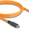 Kabel DeLOCK USB 5 Gbps USB typu C męski na USB typu C żeński do fotografowania na uwięzi 1 m pomarańczowy