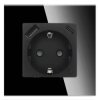 Gniazdko pojedyncze Schuko, 2x USB-C 20W - watomierz - ZigBee - szklana ramka - czarny - Tawoia Glass