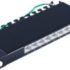 Patch panel, 8 x RJ45, horizontal, 1 row, (W x H x D) 254 x 22 x 100 mm, black, BS08-67050