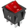 Przełącznik kołyskowy pojedynczy dwukanałowy czerwony (DPDT) z podświetleniem