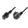 IEC Lock EL262S Right Angle Schuko Plug to C19 IEC Lock H05VV-F 2m Black